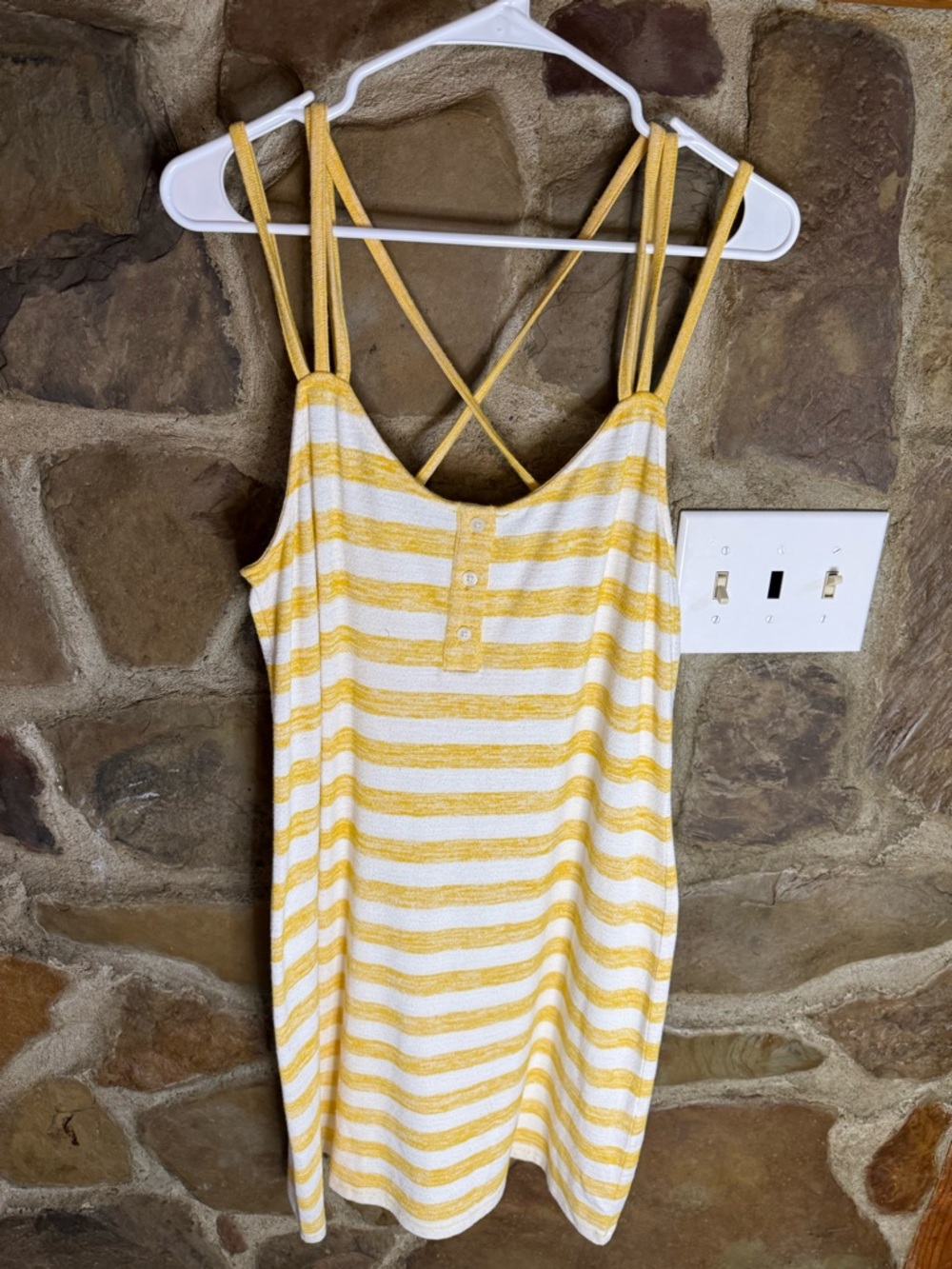 Market & Spruce Yellow and White Striped Midi Tank Dress - Picture 8 of 8